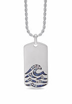 Breaking Waves Sterling Silver Blue Sapphire & Topaz Stone Tag