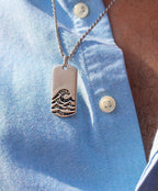 Breaking Waves Sterling Silver Blue Sapphire & Topaz Stone Tag