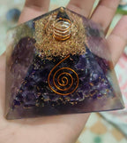 Amethyst Orgone Pyramid EMF protection Chakra Crystal Healing Reiki