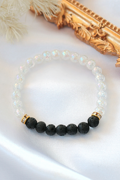 Lava Stone Elastic Bracelet