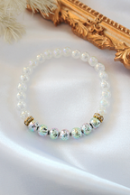 Chrome Lava Stone Elastic Bracelet