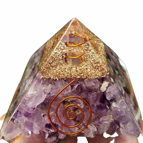 Amethyst Orgone Pyramid EMF protection Chakra Crystal Healing Reiki